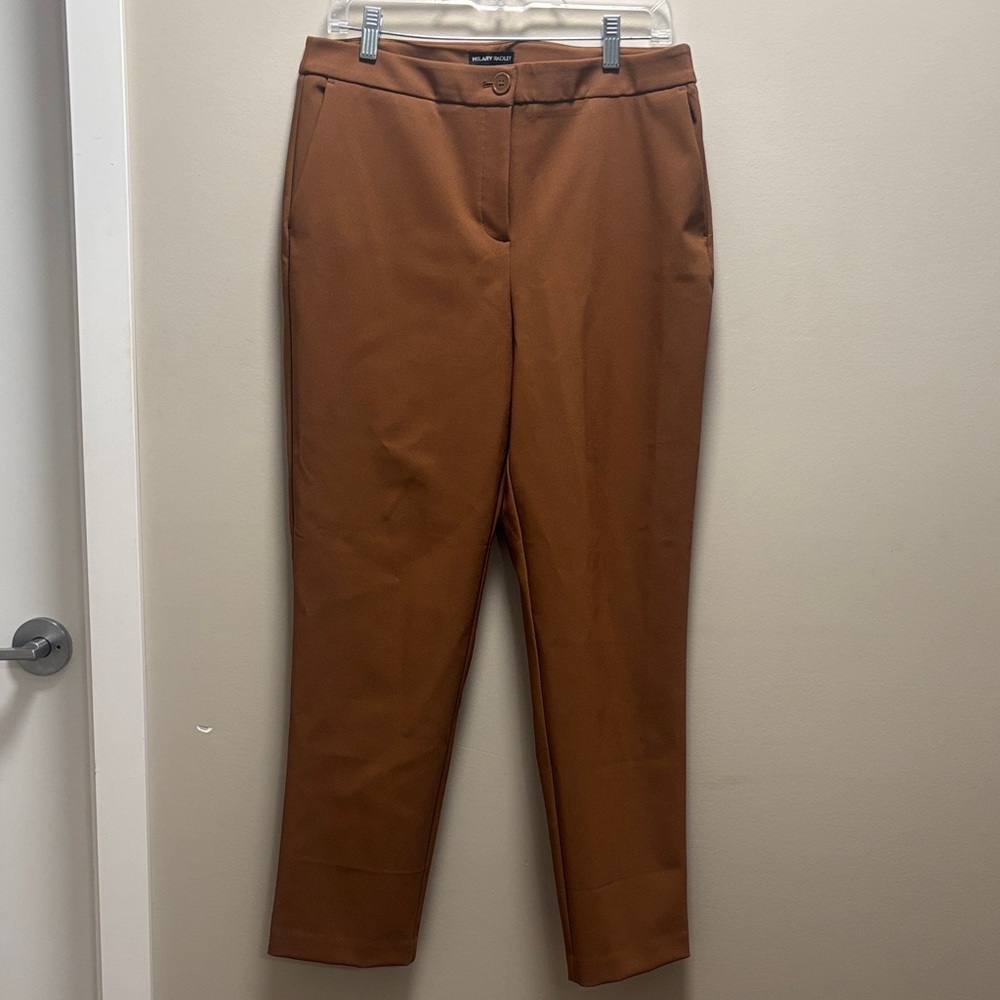 Hilary Radley Straight Leg Pants in Rust Brown